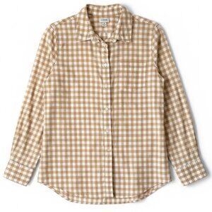 J. Crew Women’s Tan Checkered Shirt